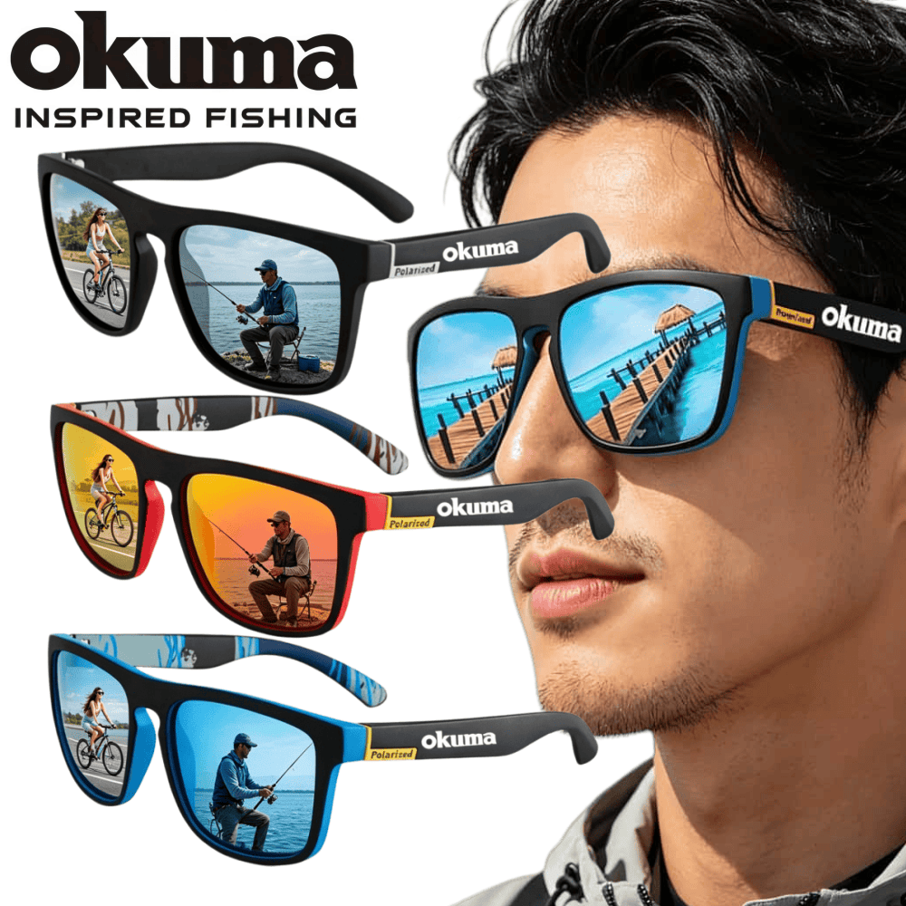 Surf Reel - 6 色 okuma 偏光サングラス UV400 保護男性女性屋外狩猟釣り運転自転車サングラスオプションボックス