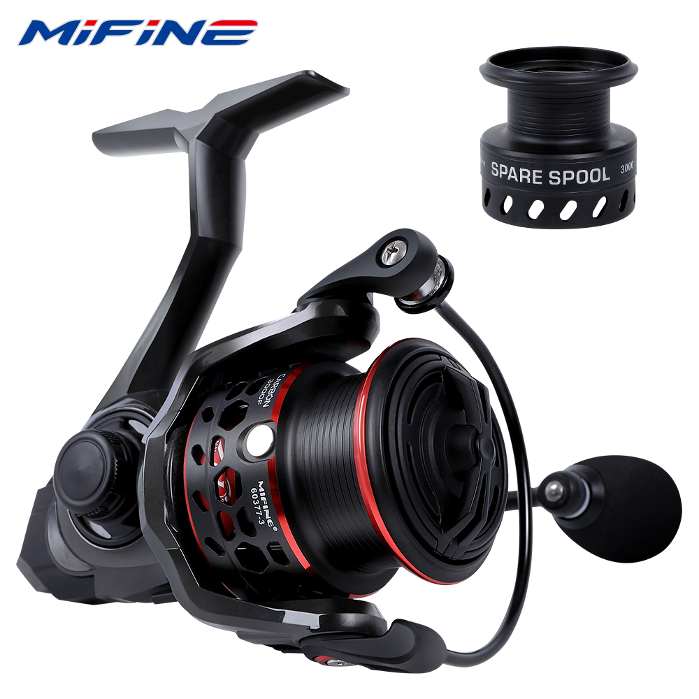 Reel Spare Spool - Mifine-超軽量カーボンファイバースピニングリール,アルミニウムスプール付き,5.1:1,塩水および淡水用