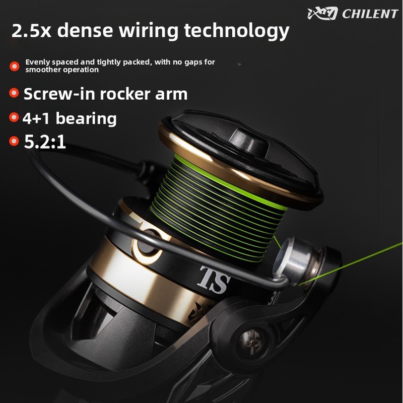 Ice Fishing Reel - 最先端のワイヤー配置を採用した隙間のないスピニングリール、長距離キャスティング用の金属製釣りリール、回転式釣りリール