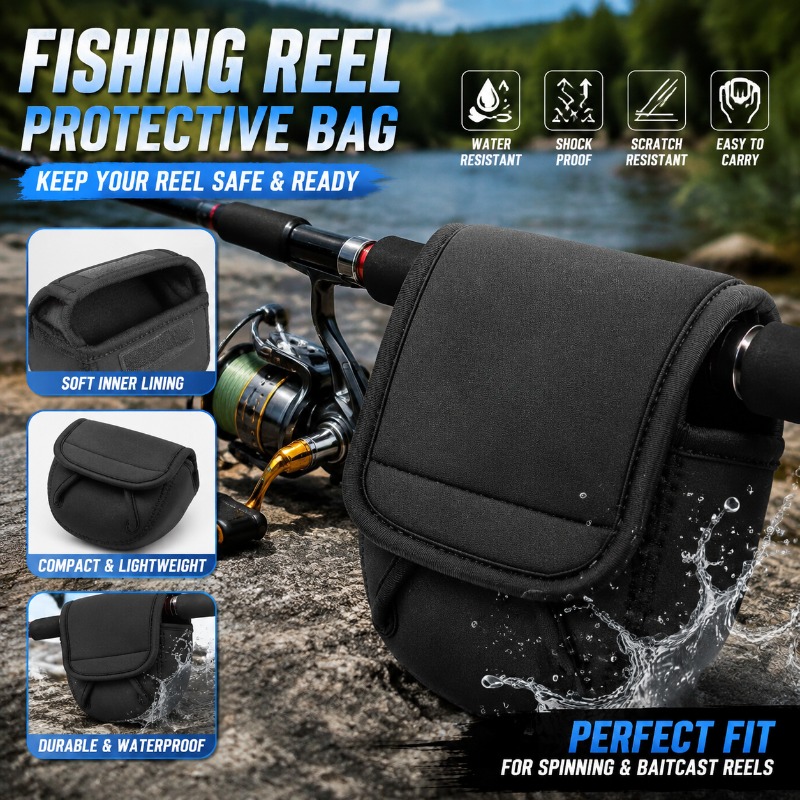 Fly Reel - 釣りリール保護カバーバッグ スピニングリールケース ポーチホルダー 500-8000サイズリール用 アウトドア釣り用具収納アクセサリー