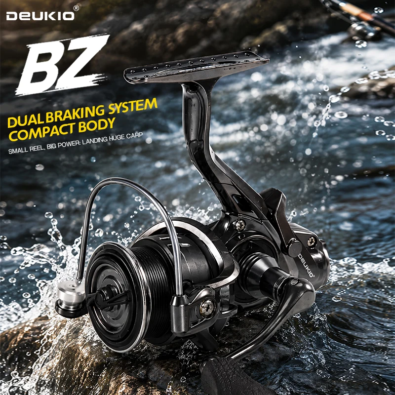 Ice Fishing Reel - DEUKIO ミニダブルブレーキデザイン釣りスピニングリール鯉フィーダー用アイスフィッシングホイール 5+1BB 5.1:1 ギア比淡水用