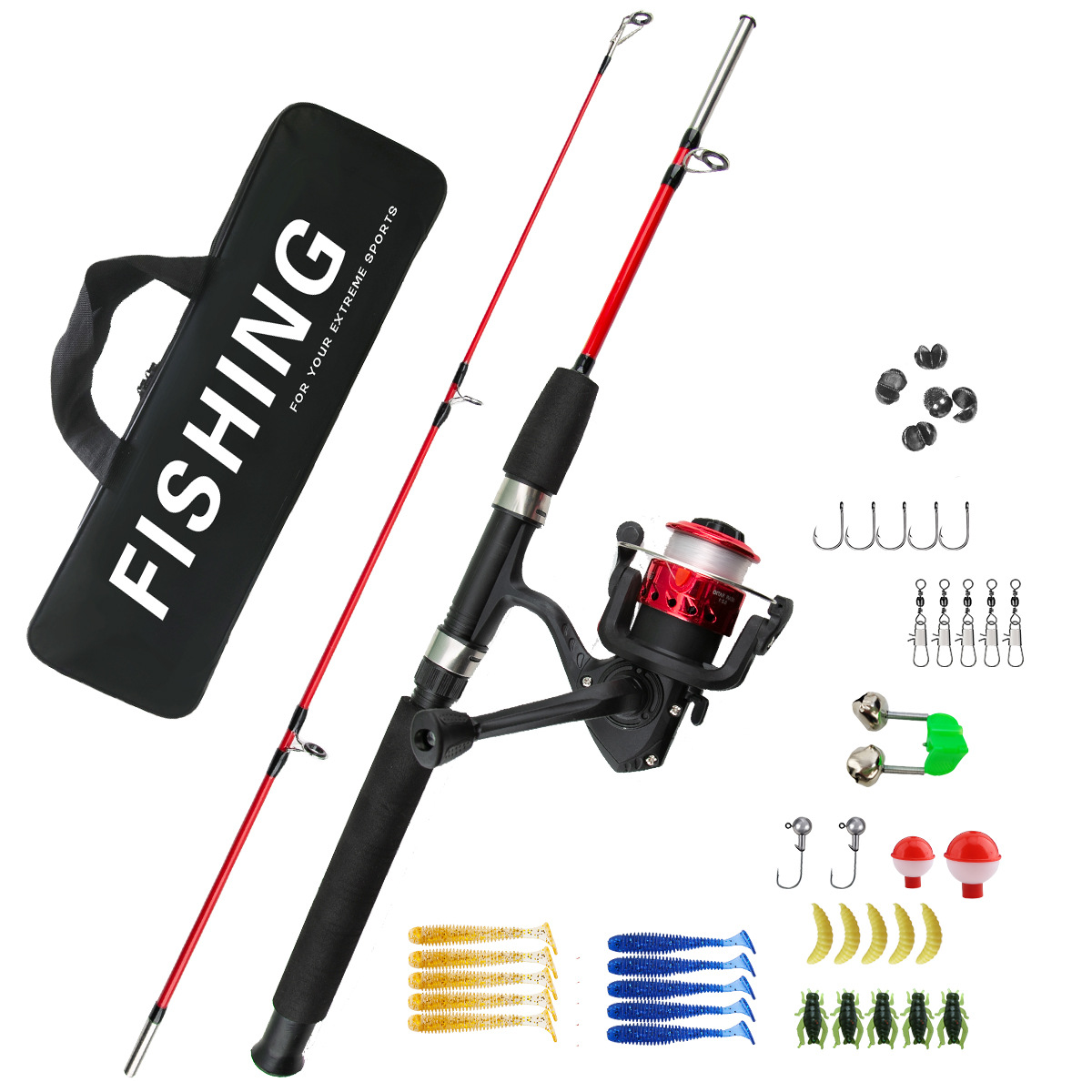 初心者向け2セクションアイスフィッシングロッドコンボ、ロング - Ice Fishing Reel のレビューと価格