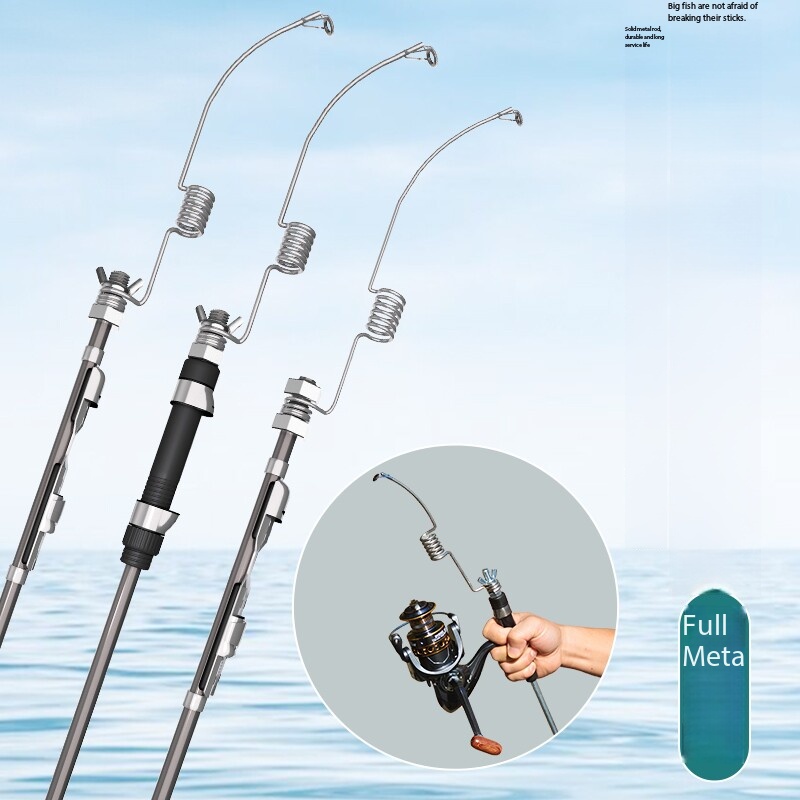 スプリングロッド ミニポータブル一体型金属製超短釣り竿 アイ - Ice Fishing Reel のレビューと価格