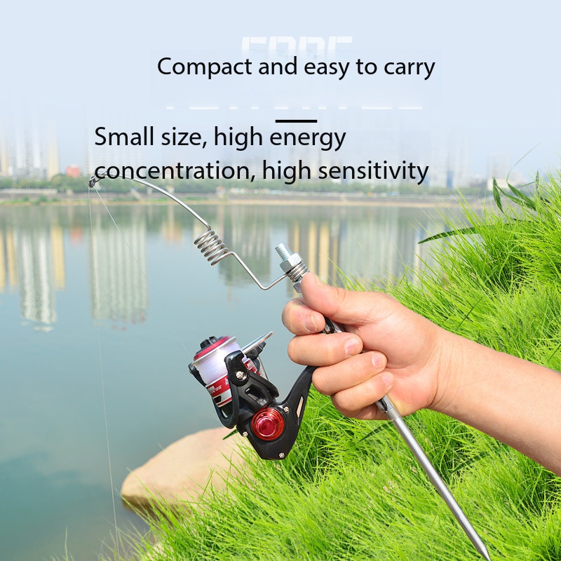 スプリングロッド ミニポータブル一体型金属製超短釣り竿 アイ - Ice Fishing Reel のレビューと価格