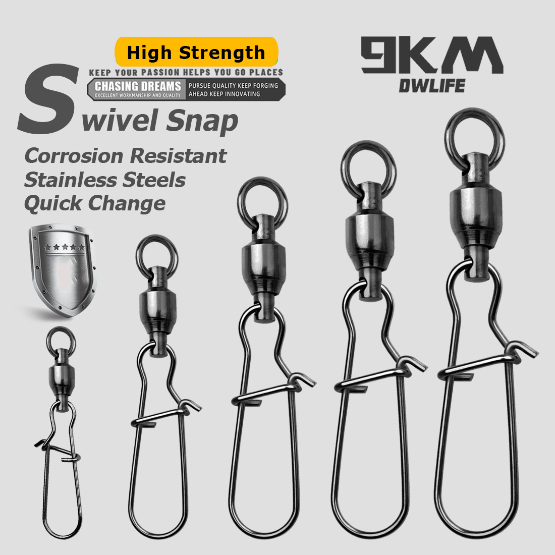 9KM 10個入り ボールベアリングスイベルスナップ デュア - Baitcasting Reel のレビューと価格