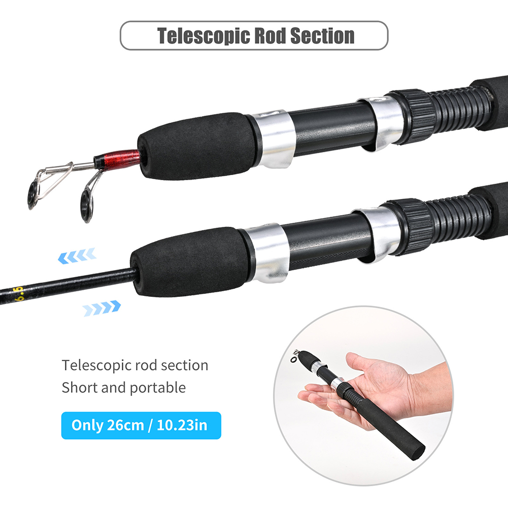 1 セット釣り竿と釣りリール付きショートポータブルミニ冬屋外 - Ice Fishing Reel のレビューと価格